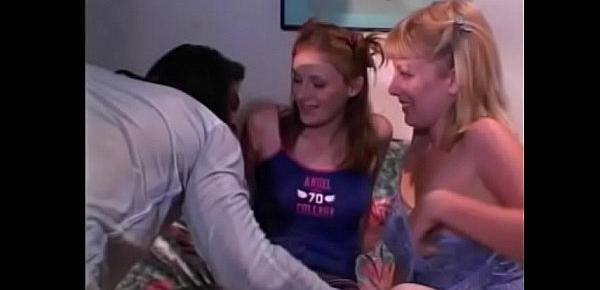  Two randy bitches Allison Whyte and Barbie Summer getting cock in cunt and ass